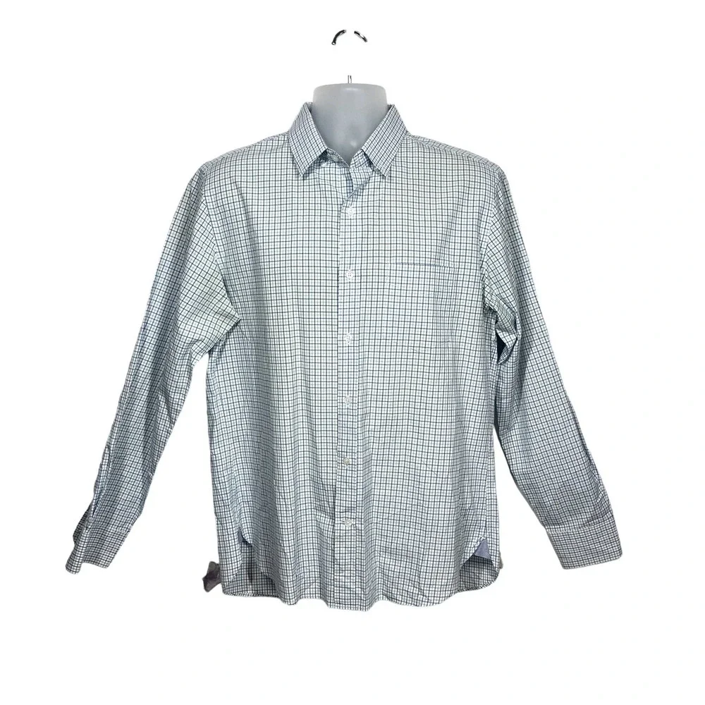 Bonobos Shirt Mens L Teal‎ Tattersall Plaid Button Down Long Sleeve Slim Fit